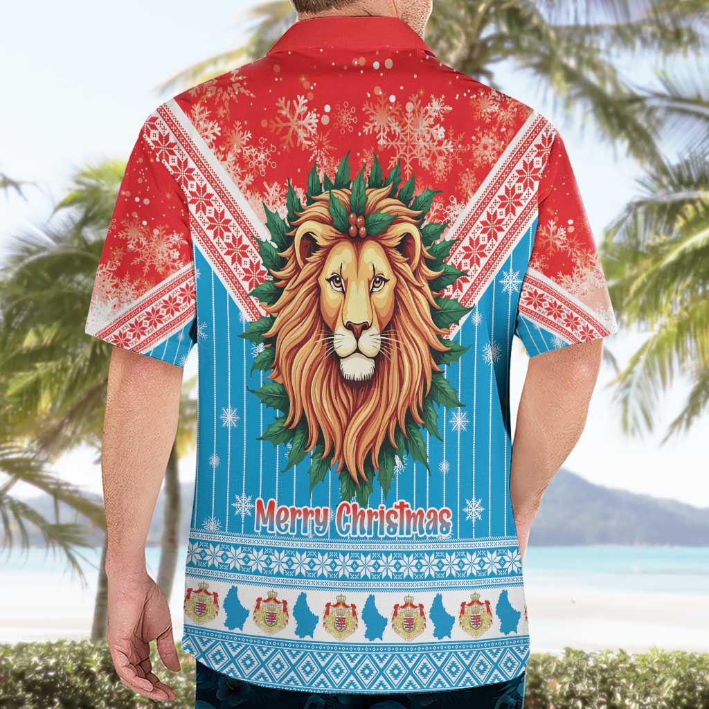 Luxembourg Christmas Hawaiian Shirt Schei Chreschtdeeg Xmas Pattern - Wonder Print Shop