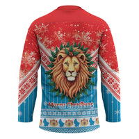 Luxembourg Christmas Hockey Jersey Schei Chreschtdeeg Xmas Pattern - Wonder Print Shop
