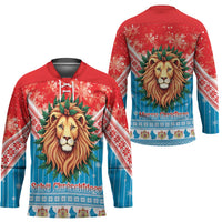 Luxembourg Christmas Hockey Jersey Schei Chreschtdeeg Xmas Pattern - Wonder Print Shop