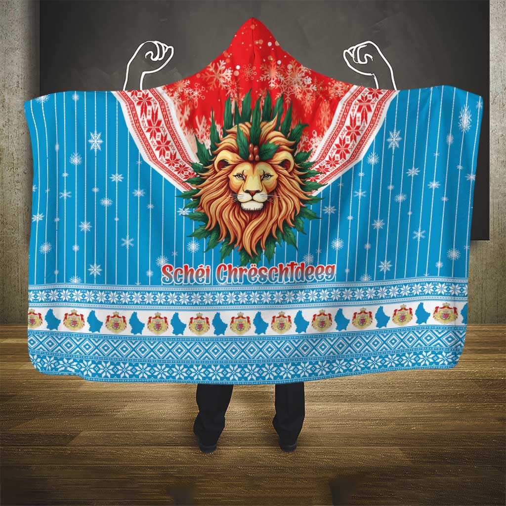 Luxembourg Christmas Hooded Blanket Schei Chreschtdeeg Xmas Pattern - Wonder Print Shop