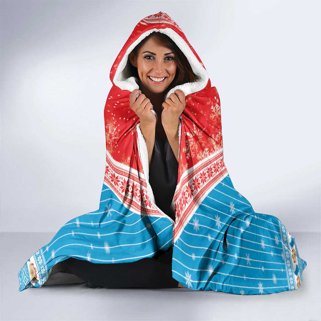 Luxembourg Christmas Hooded Blanket Schei Chreschtdeeg Xmas Pattern - Wonder Print Shop