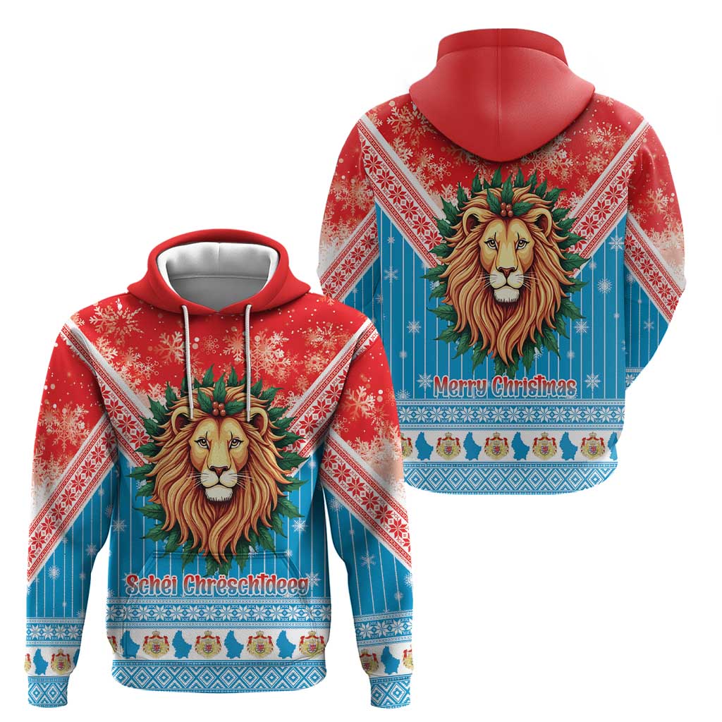 Luxembourg Christmas Hoodie Schei Chreschtdeeg Xmas Pattern - Wonder Print Shop