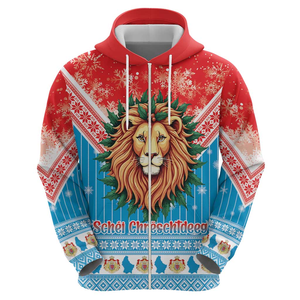 Luxembourg Christmas Hoodie Schei Chreschtdeeg Xmas Pattern - Wonder Print Shop