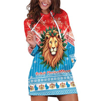 Luxembourg Christmas Hoodie Dress Schei Chreschtdeeg Xmas Pattern - Wonder Print Shop