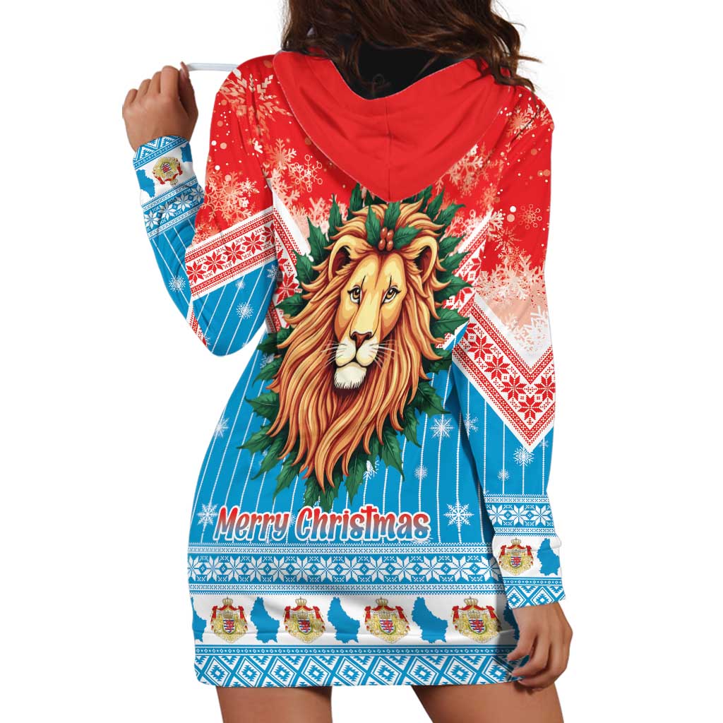 Luxembourg Christmas Hoodie Dress Schei Chreschtdeeg Xmas Pattern - Wonder Print Shop