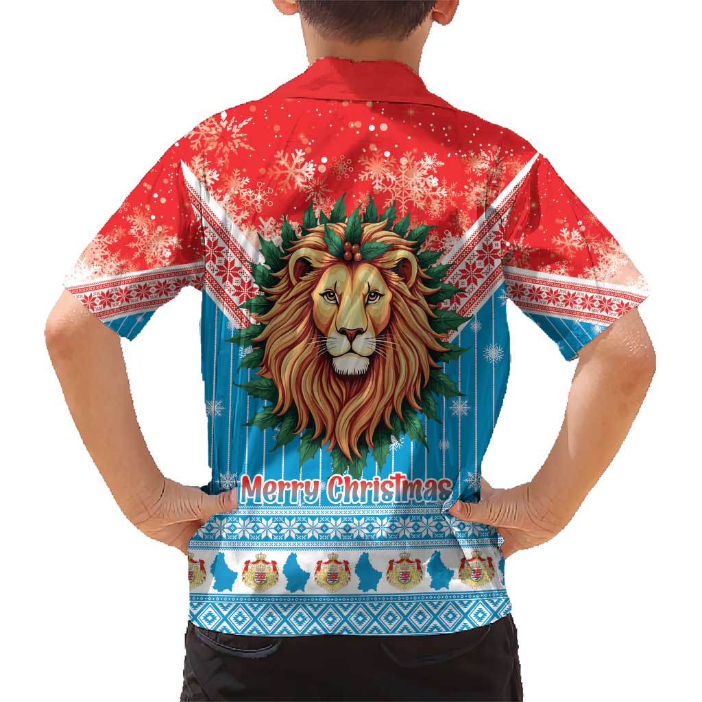 Luxembourg Christmas Kid Hawaiian Shirt Schei Chreschtdeeg Xmas Pattern - Wonder Print Shop