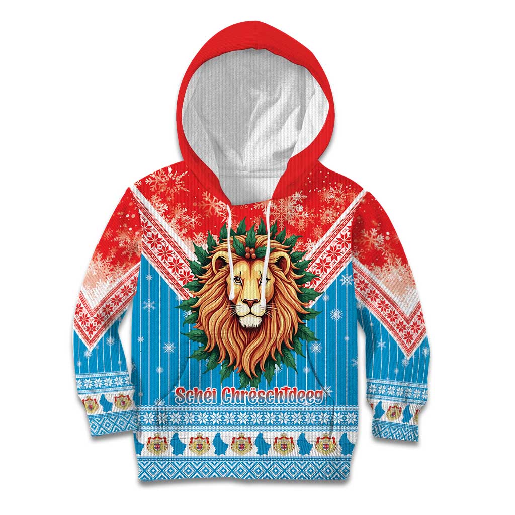 Luxembourg Christmas Kid Hoodie Schei Chreschtdeeg Xmas Pattern - Wonder Print Shop