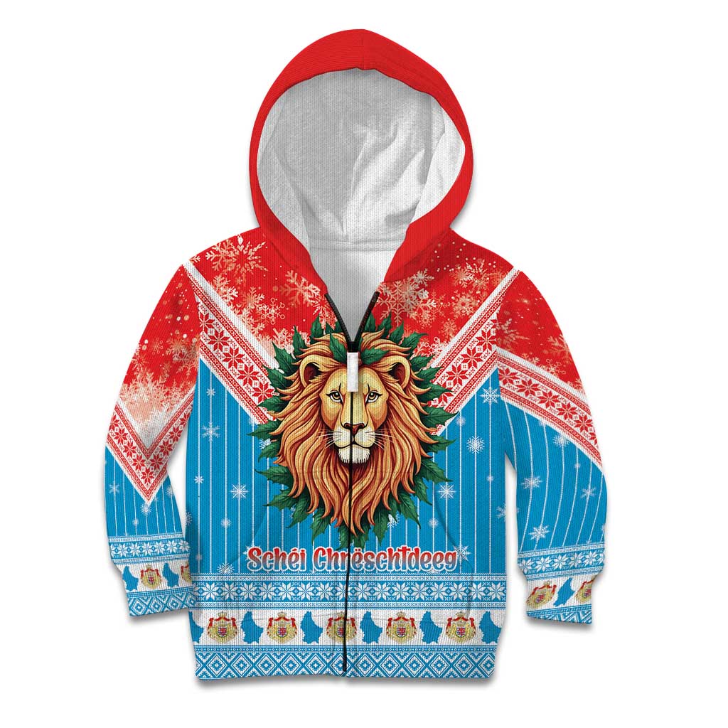 Luxembourg Christmas Kid Hoodie Schei Chreschtdeeg Xmas Pattern - Wonder Print Shop