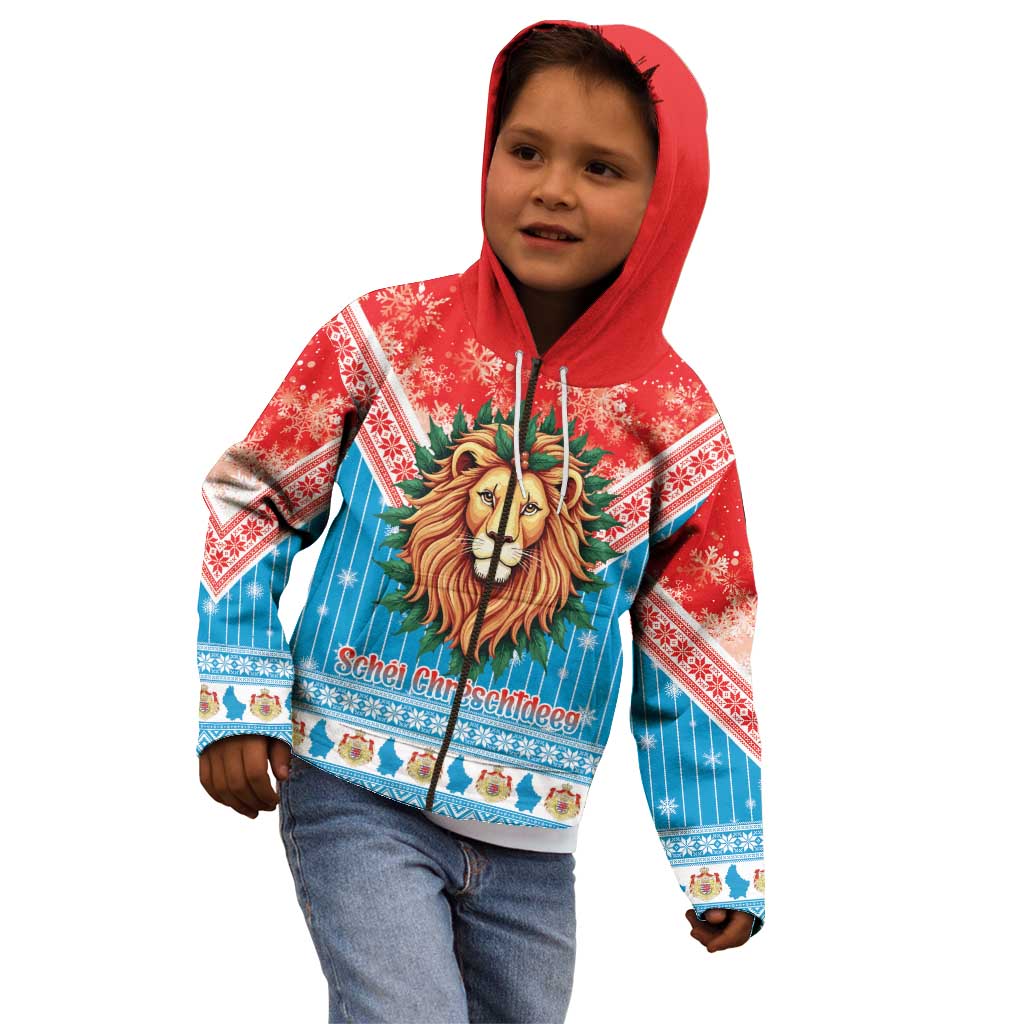 Luxembourg Christmas Kid Hoodie Schei Chreschtdeeg Xmas Pattern - Wonder Print Shop