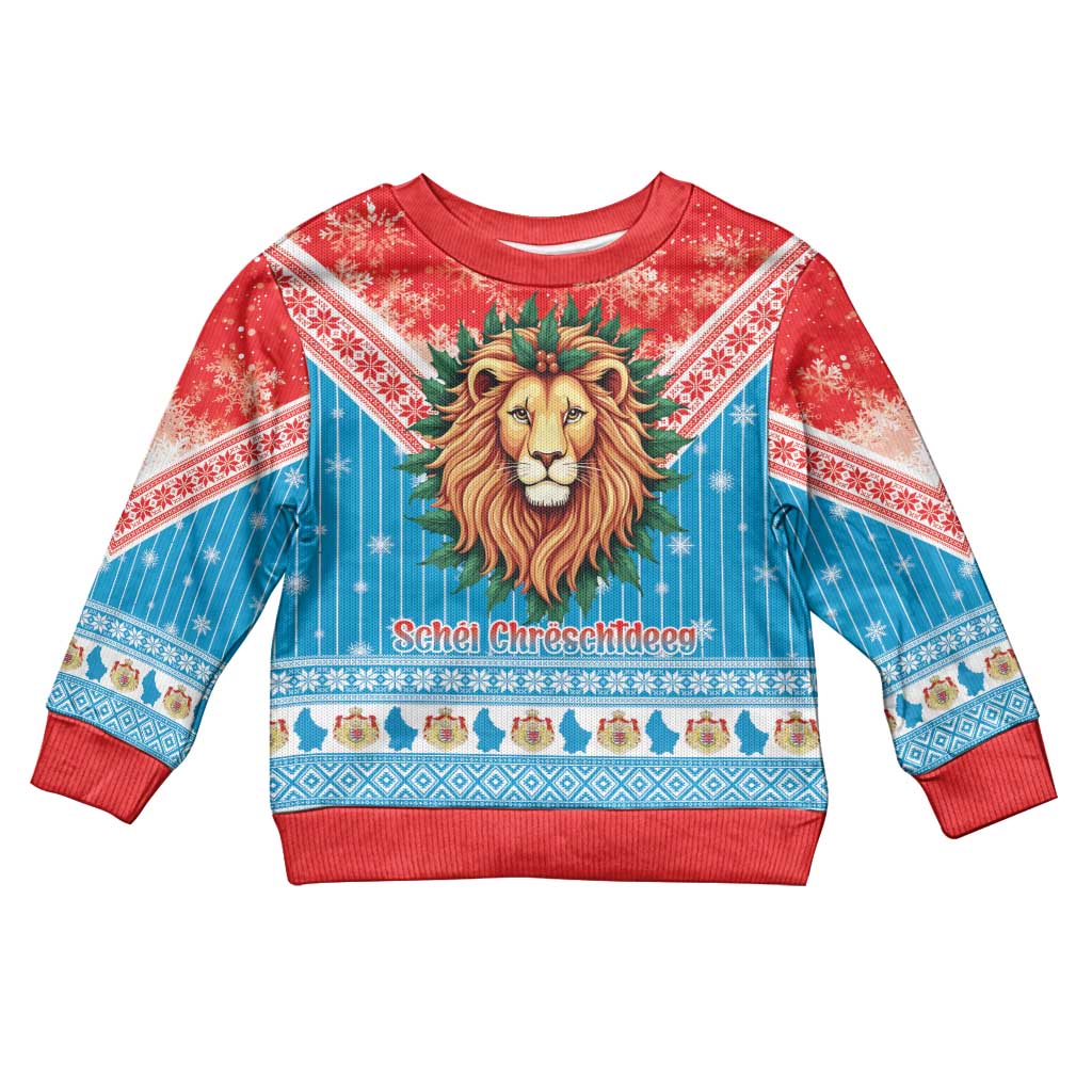 Luxembourg Christmas Kid Ugly Christmas Sweater Schei Chreschtdeeg Xmas Pattern - Wonder Print Shop