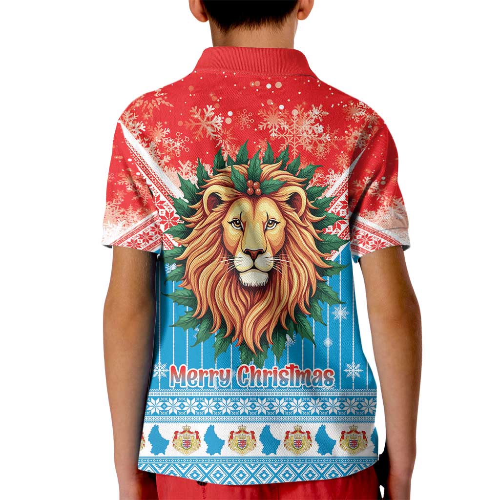 Luxembourg Christmas Kid Polo Shirt Schei Chreschtdeeg Xmas Pattern - Wonder Print Shop
