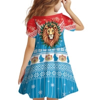 Luxembourg Christmas Kid Short Sleeve Dress Schei Chreschtdeeg Xmas Pattern - Wonder Print Shop