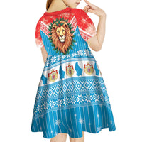 Luxembourg Christmas Kid Short Sleeve Dress Schei Chreschtdeeg Xmas Pattern - Wonder Print Shop