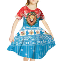 Luxembourg Christmas Kid Short Sleeve Dress Schei Chreschtdeeg Xmas Pattern - Wonder Print Shop
