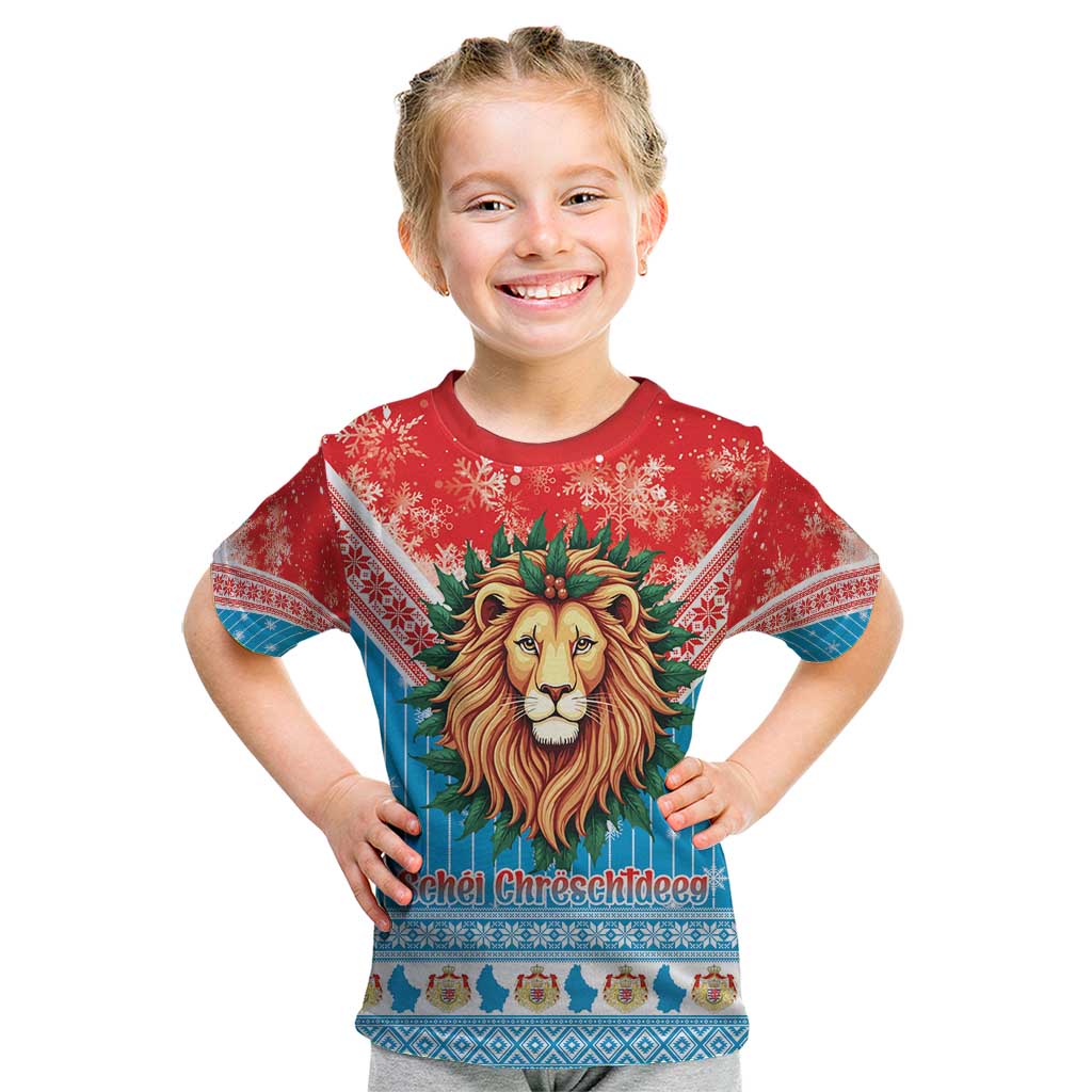 Luxembourg Christmas Kid T Shirt Schei Chreschtdeeg Xmas Pattern - Wonder Print Shop