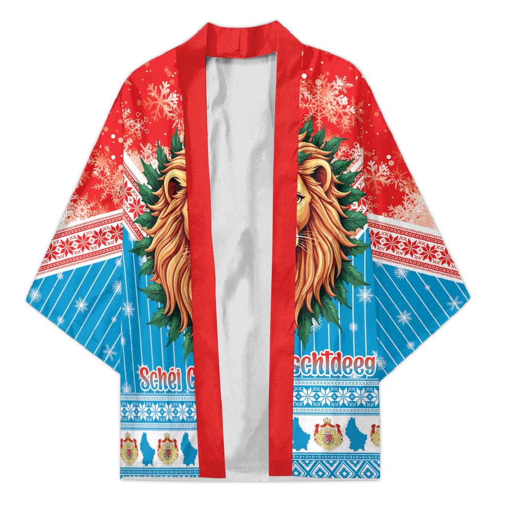 Luxembourg Christmas Kimono Schei Chreschtdeeg Xmas Pattern - Wonder Print Shop