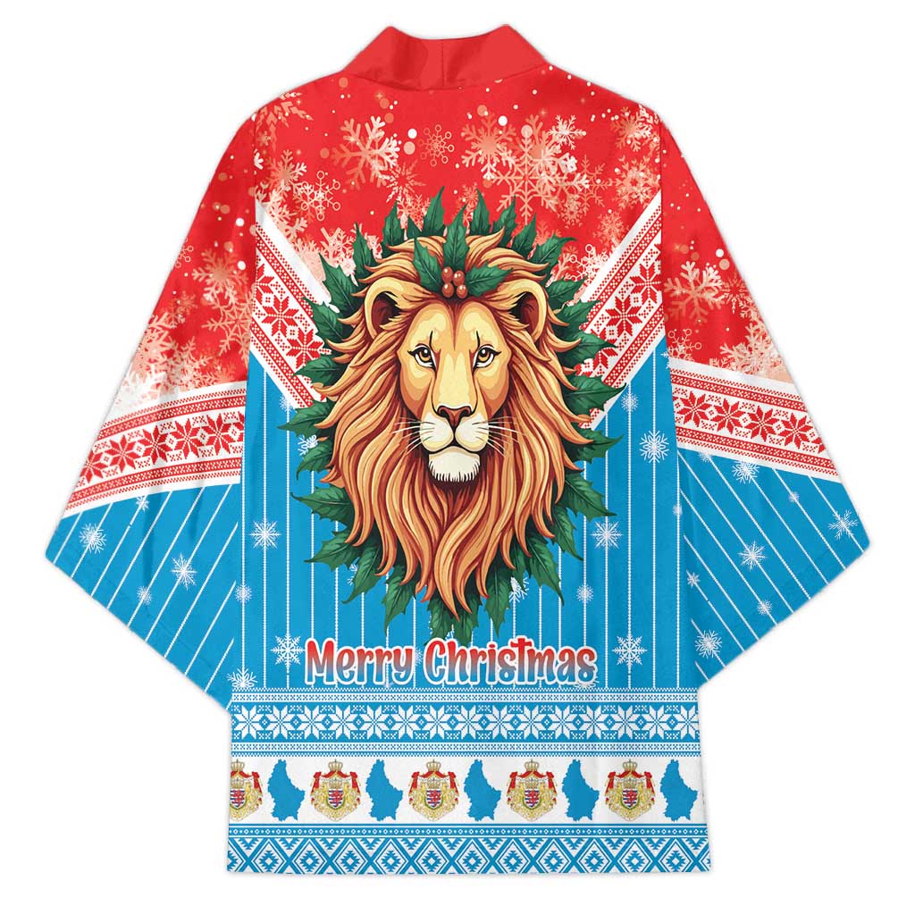 Luxembourg Christmas Kimono Schei Chreschtdeeg Xmas Pattern - Wonder Print Shop