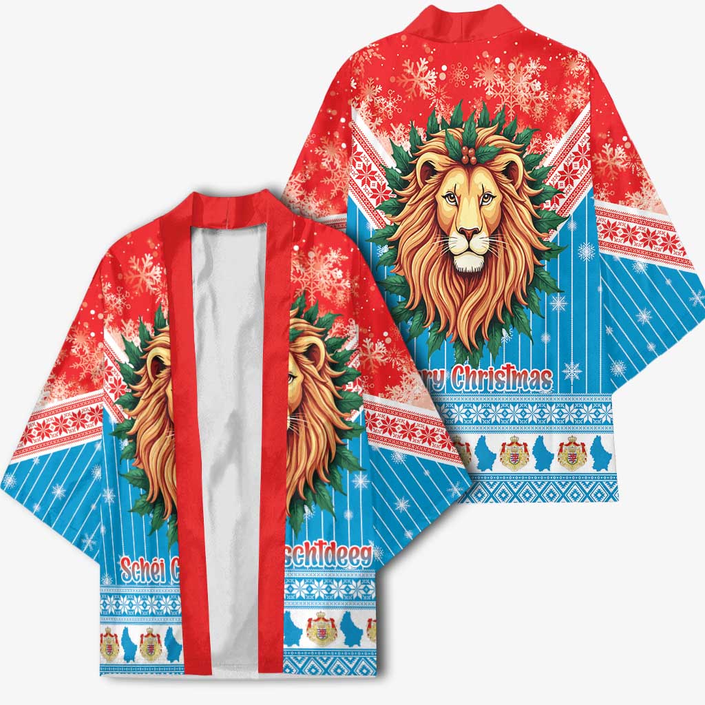 Luxembourg Christmas Kimono Schei Chreschtdeeg Xmas Pattern - Wonder Print Shop