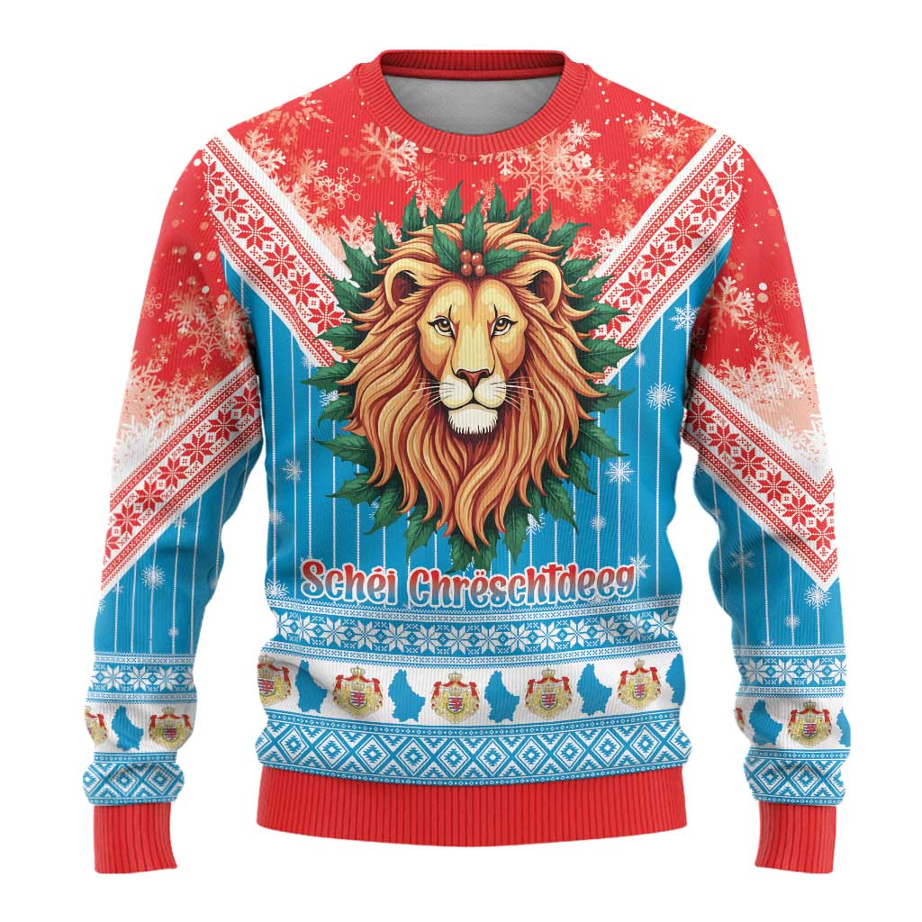 Luxembourg Christmas Ugly Christmas Sweater Schei Chreschtdeeg Xmas Pattern - Wonder Print Shop
