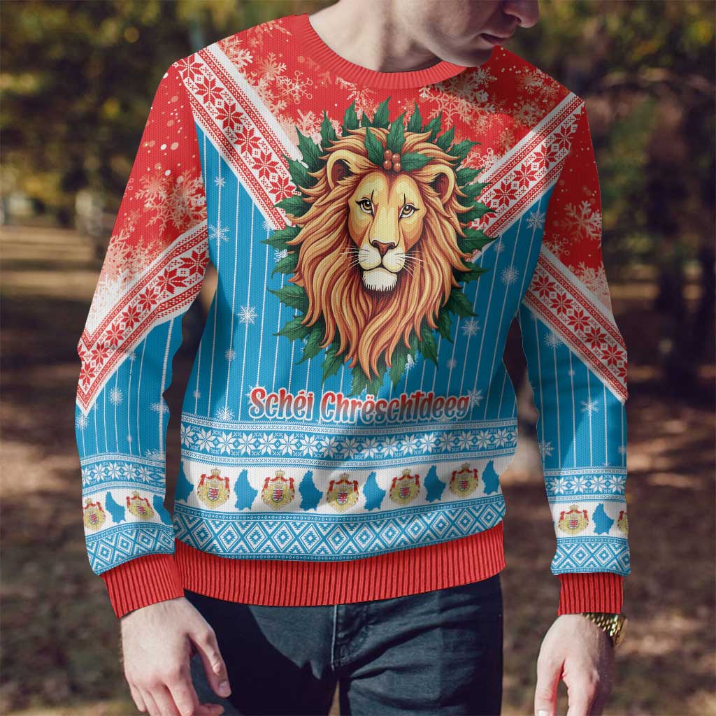 Luxembourg Christmas Ugly Christmas Sweater Schei Chreschtdeeg Xmas Pattern - Wonder Print Shop