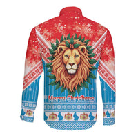 Luxembourg Christmas Long Sleeve Button Shirt Schei Chreschtdeeg Xmas Pattern - Wonder Print Shop
