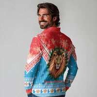 Luxembourg Christmas Long Sleeve Polo Shirt Schei Chreschtdeeg Xmas Pattern - Wonder Print Shop