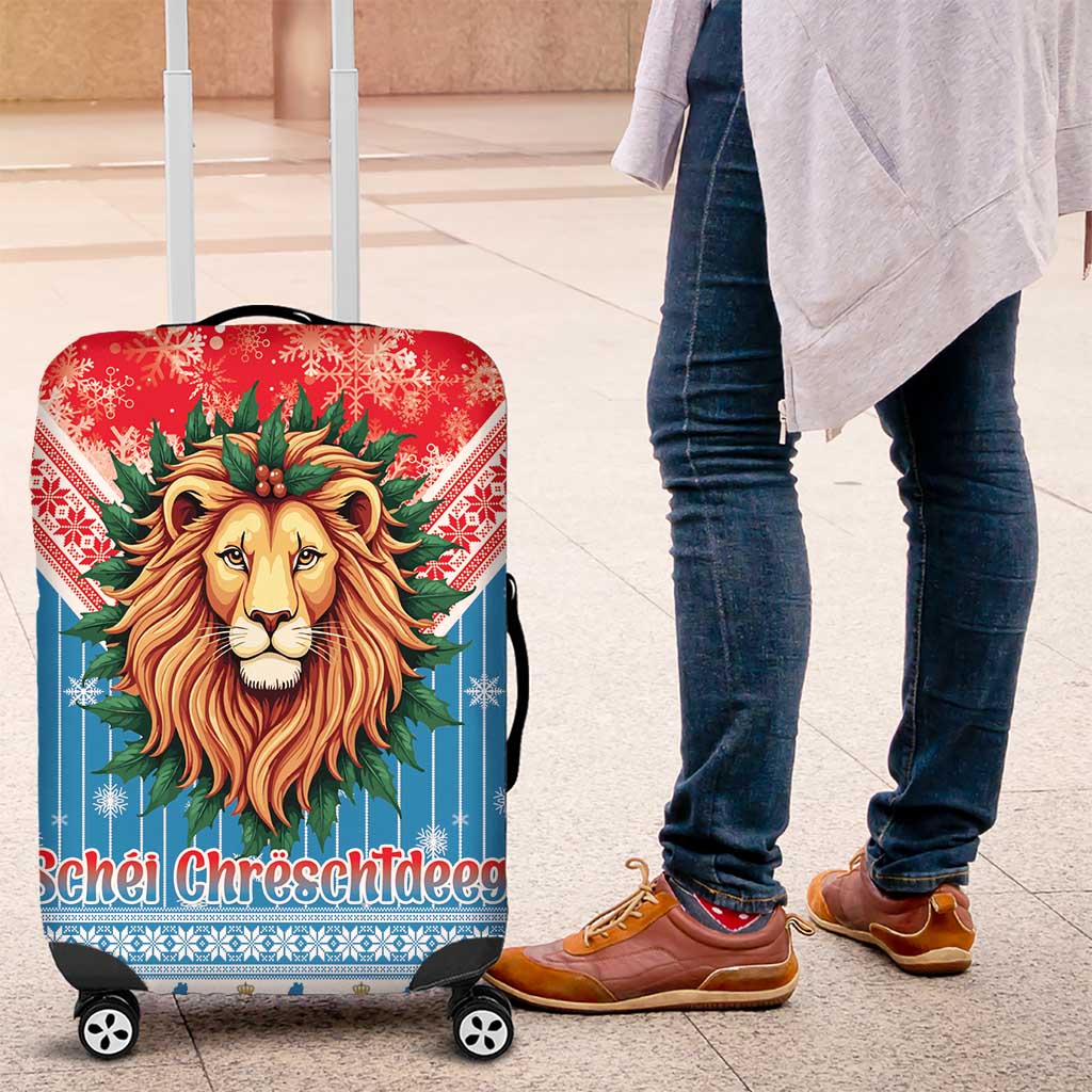 Luxembourg Christmas Luggage Cover Schei Chreschtdeeg Xmas Pattern - Wonder Print Shop