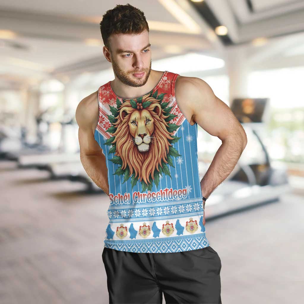 Luxembourg Christmas Men Tank Top Schei Chreschtdeeg Xmas Pattern - Wonder Print Shop