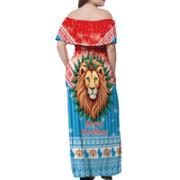 Luxembourg Christmas Off Shoulder Maxi Dress Schei Chreschtdeeg Xmas Pattern - Wonder Print Shop