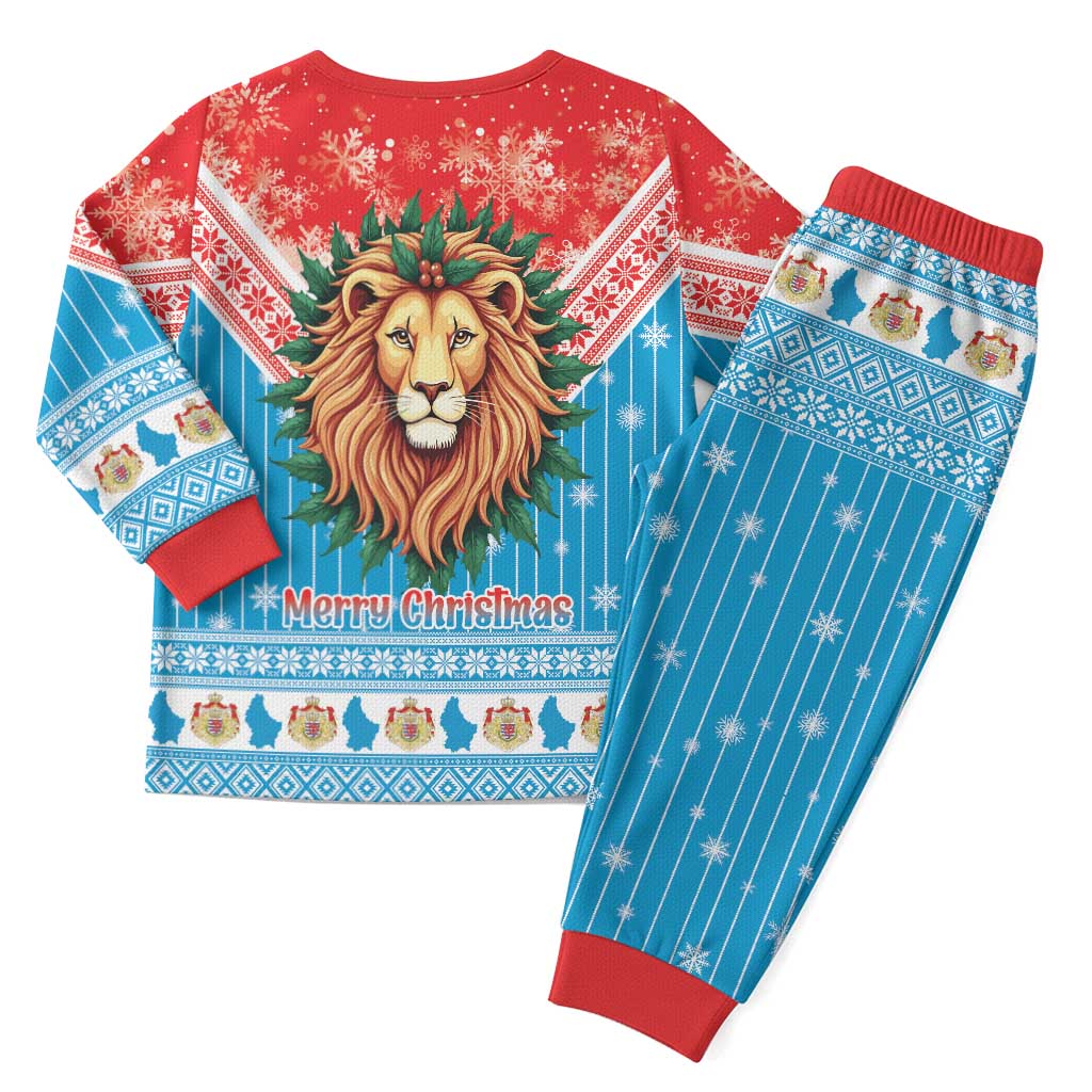 Luxembourg Christmas Pajama Set Schei Chreschtdeeg Xmas Pattern - Wonder Print Shop