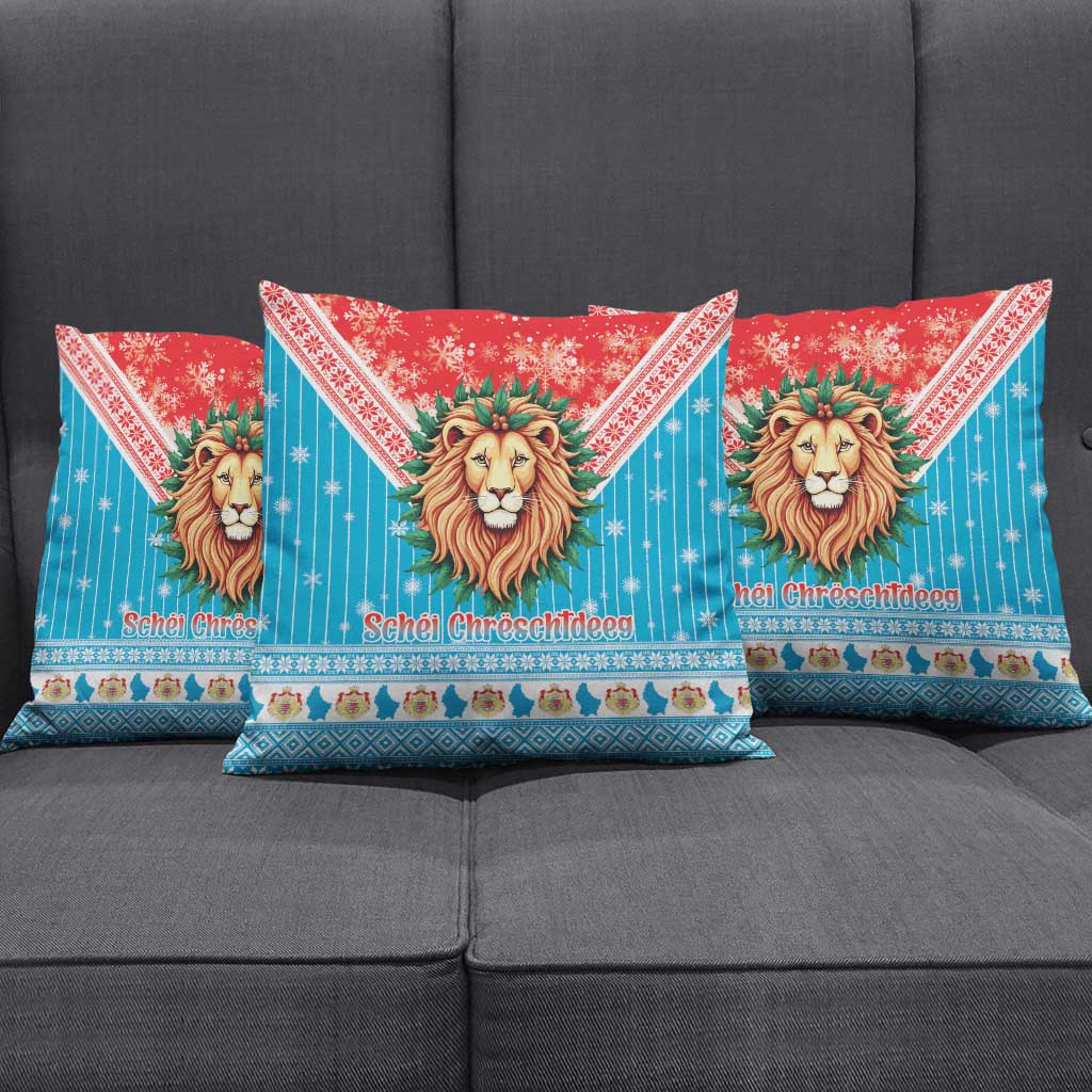 Luxembourg Christmas Pillow Cover Schei Chreschtdeeg Xmas Pattern - Wonder Print Shop