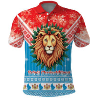 Luxembourg Christmas Polo Shirt Schei Chreschtdeeg Xmas Pattern - Wonder Print Shop