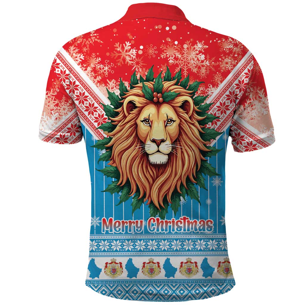 Luxembourg Christmas Polo Shirt Schei Chreschtdeeg Xmas Pattern - Wonder Print Shop