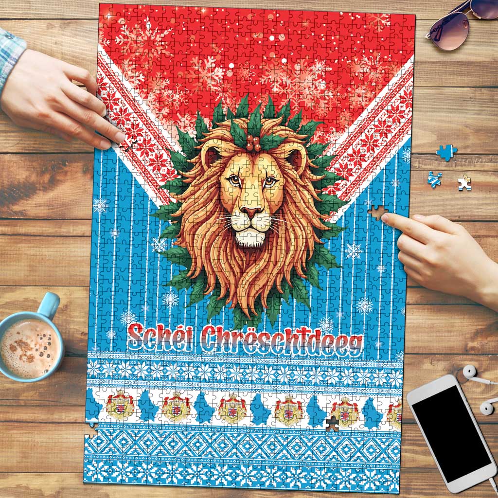 Luxembourg Christmas Puzzle Schei Chreschtdeeg Xmas Pattern - Wonder Print Shop