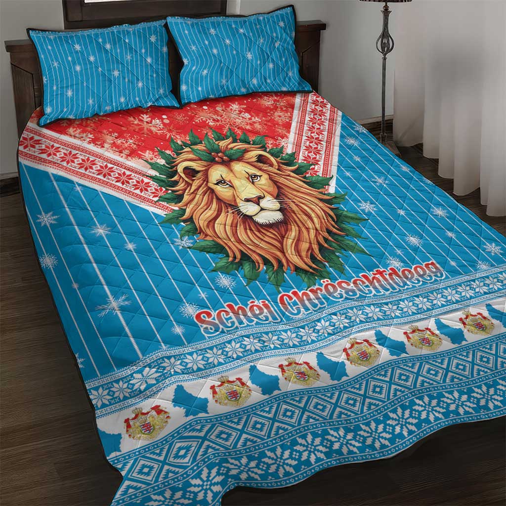 Luxembourg Christmas Quilt Bed Set Schei Chreschtdeeg Xmas Pattern - Wonder Print Shop