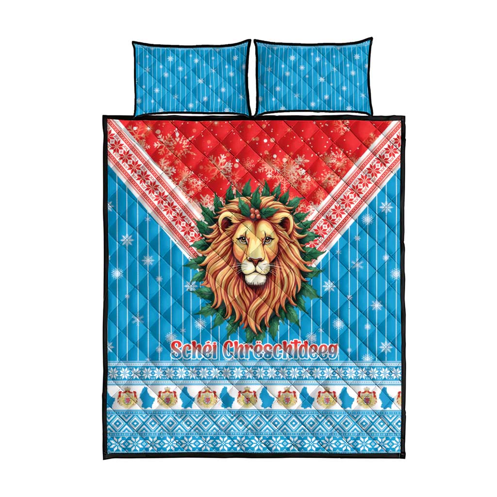 Luxembourg Christmas Quilt Bed Set Schei Chreschtdeeg Xmas Pattern - Wonder Print Shop
