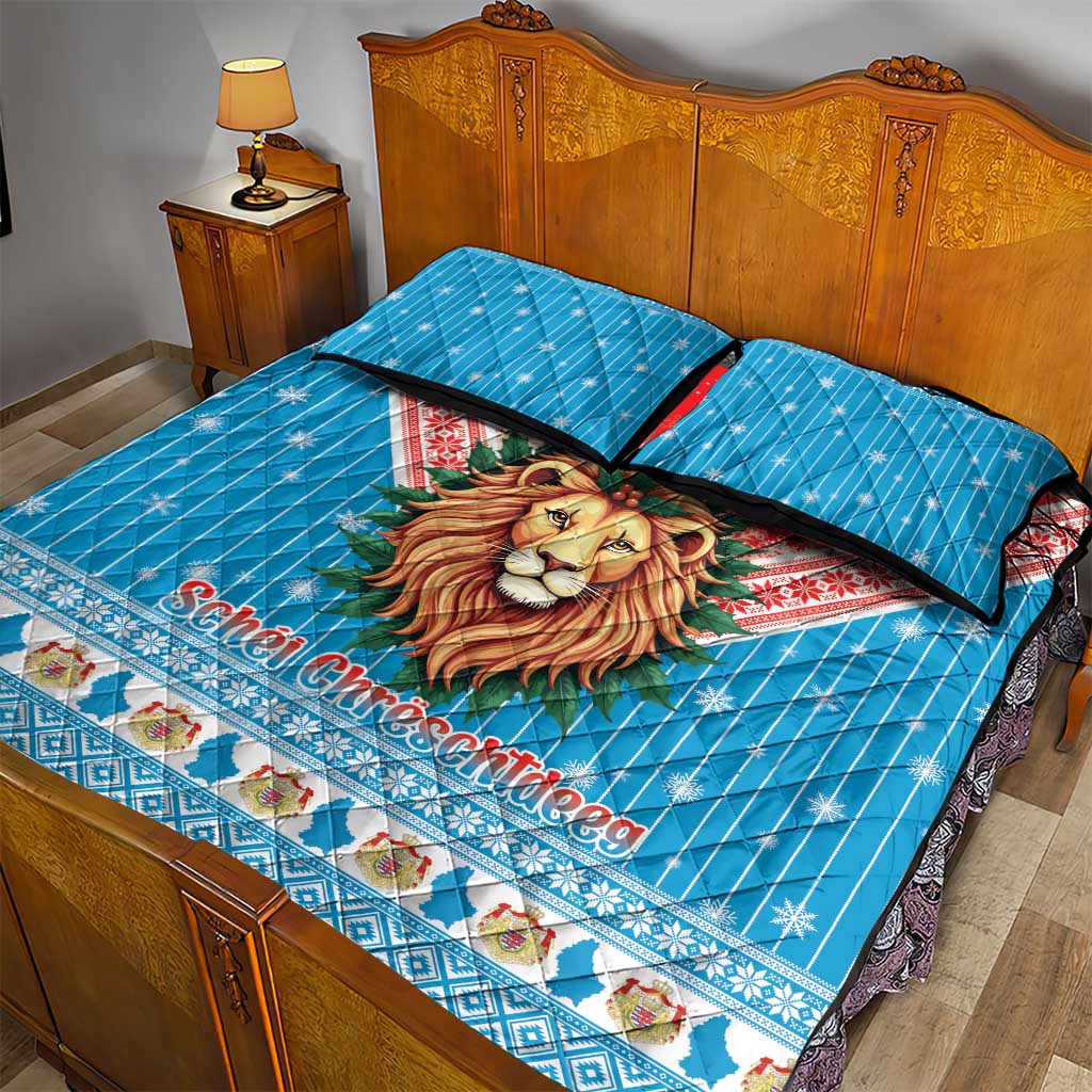 Luxembourg Christmas Quilt Bed Set Schei Chreschtdeeg Xmas Pattern - Wonder Print Shop