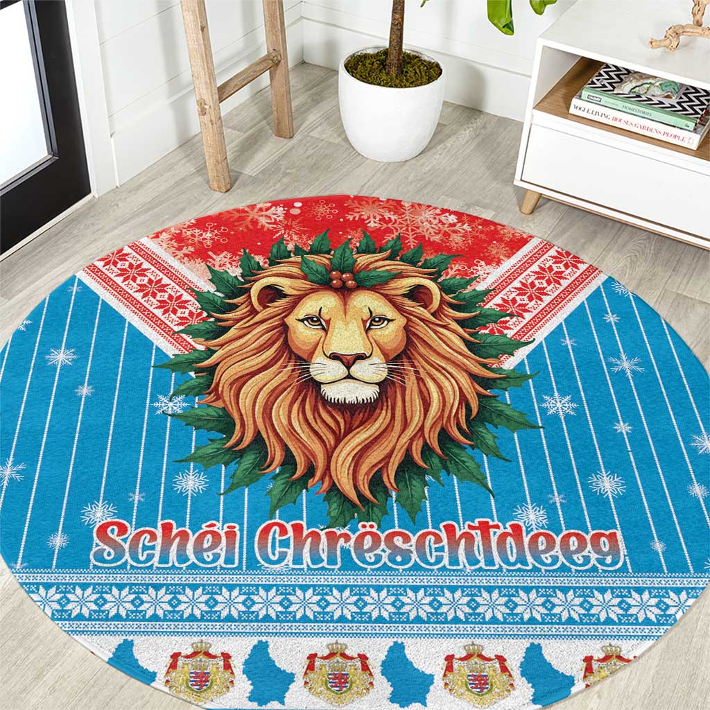 Luxembourg Christmas Round Carpet Schei Chreschtdeeg Xmas Pattern - Wonder Print Shop