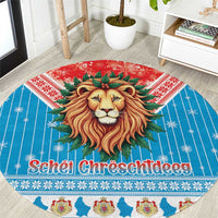 Luxembourg Christmas Round Carpet Schei Chreschtdeeg Xmas Pattern - Wonder Print Shop