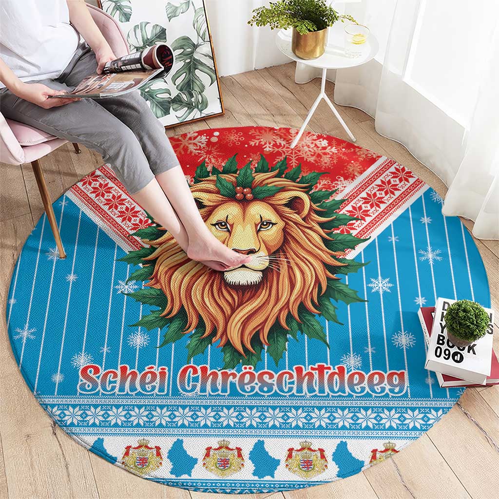 Luxembourg Christmas Round Carpet Schei Chreschtdeeg Xmas Pattern - Wonder Print Shop