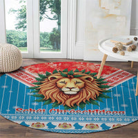 Luxembourg Christmas Round Carpet Schei Chreschtdeeg Xmas Pattern - Wonder Print Shop