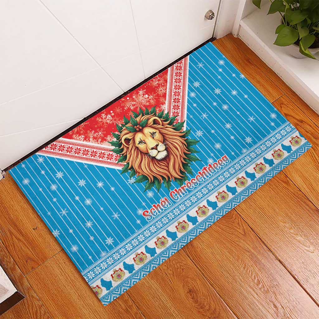 Luxembourg Christmas Rubber Doormat Schei Chreschtdeeg Xmas Pattern - Wonder Print Shop