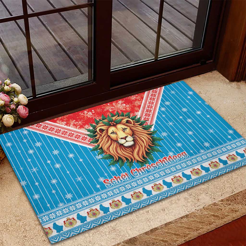 Luxembourg Christmas Rubber Doormat Schei Chreschtdeeg Xmas Pattern - Wonder Print Shop