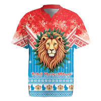 Luxembourg Christmas Rugby Jersey Schei Chreschtdeeg Xmas Pattern - Wonder Print Shop