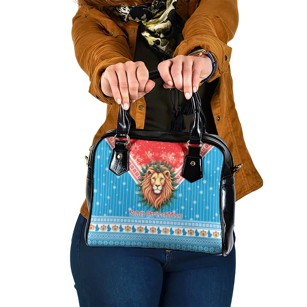 Luxembourg Christmas Shoulder Handbag Schei Chreschtdeeg Xmas Pattern - Wonder Print Shop