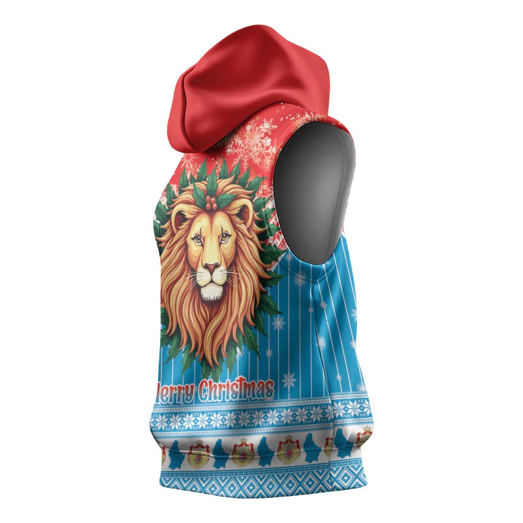 Luxembourg Christmas Sleeveless Hoodie Schei Chreschtdeeg Xmas Pattern - Wonder Print Shop