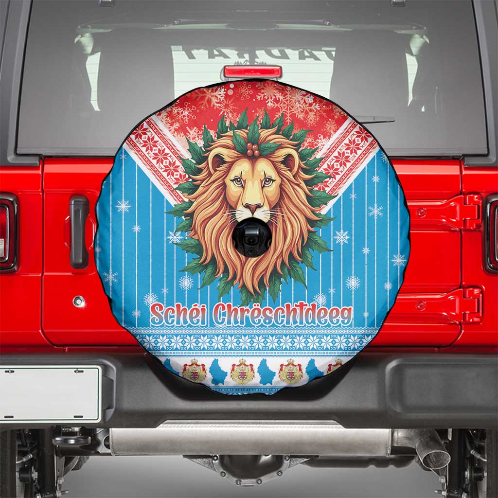 Luxembourg Christmas Spare Tire Cover Schei Chreschtdeeg Xmas Pattern - Wonder Print Shop