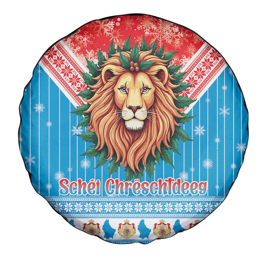 Luxembourg Christmas Spare Tire Cover Schei Chreschtdeeg Xmas Pattern - Wonder Print Shop