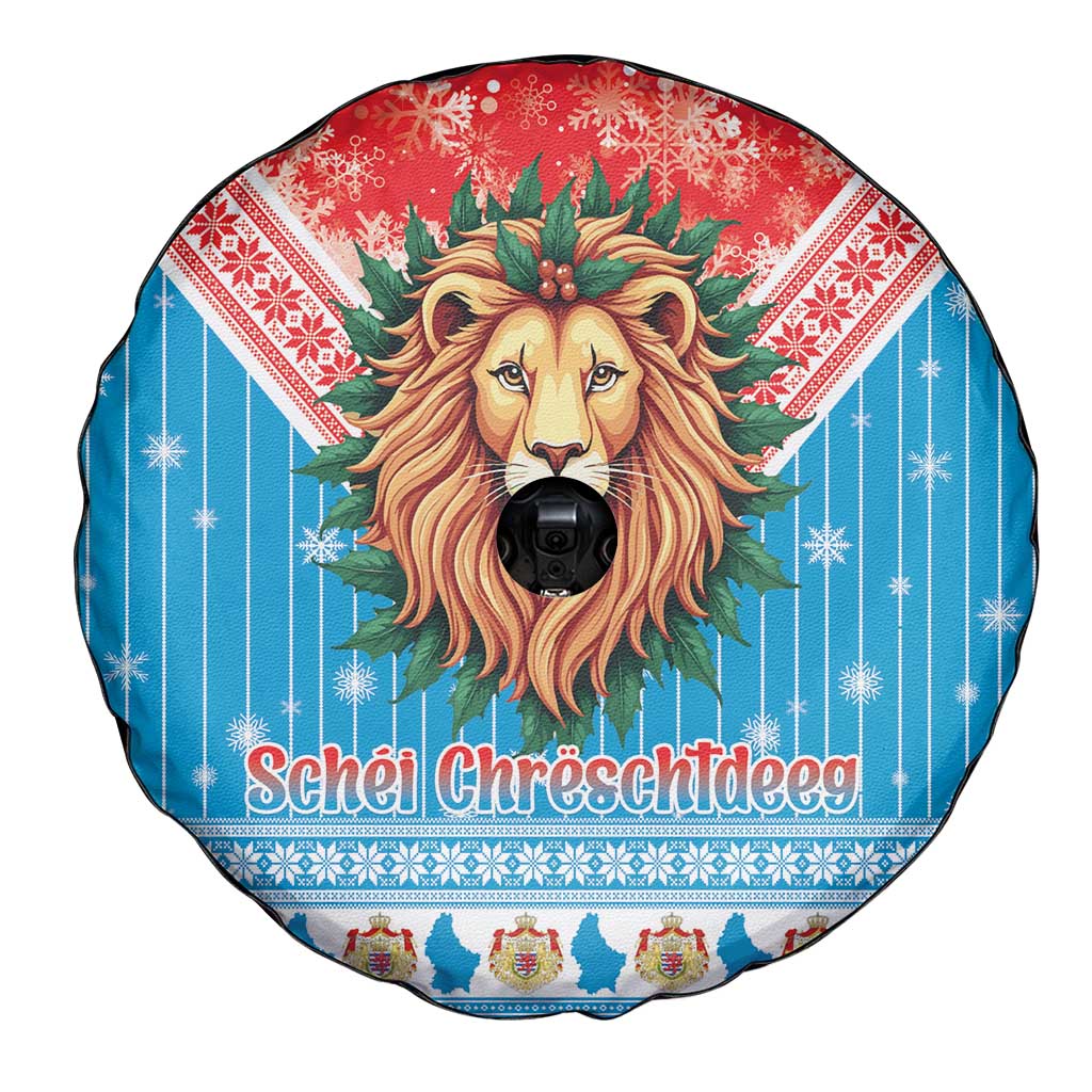 Luxembourg Christmas Spare Tire Cover Schei Chreschtdeeg Xmas Pattern - Wonder Print Shop