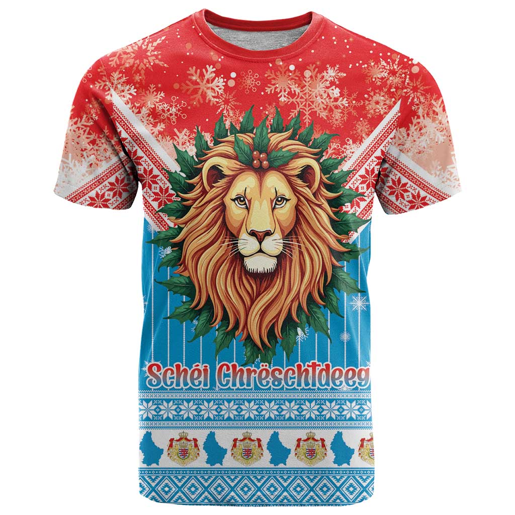 Luxembourg Christmas T Shirt Schei Chreschtdeeg Xmas Pattern - Wonder Print Shop